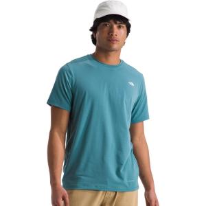 THE NORTH FACE Men’s Adventure Tee | Lightweight & Stretchy Shirt With Set-in Sleeves & Heat Transfer Logo(Algae Blue)