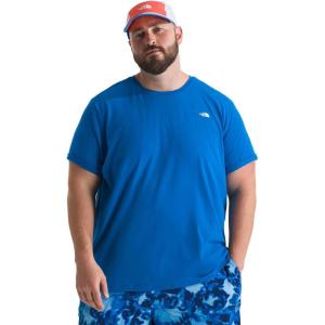THE NORTH FACE Men’s Adventure Tee | Lightweight & Stretchy Shirt With Set-in Sleeves & Heat Transfer Logo(Hero Blue)