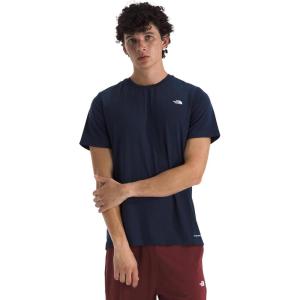 THE NORTH FACE Men’s Adventure Tee | Lightweight & Stretchy Shirt With Set-in Sleeves & Heat Transfer Logo(Summit Navy)