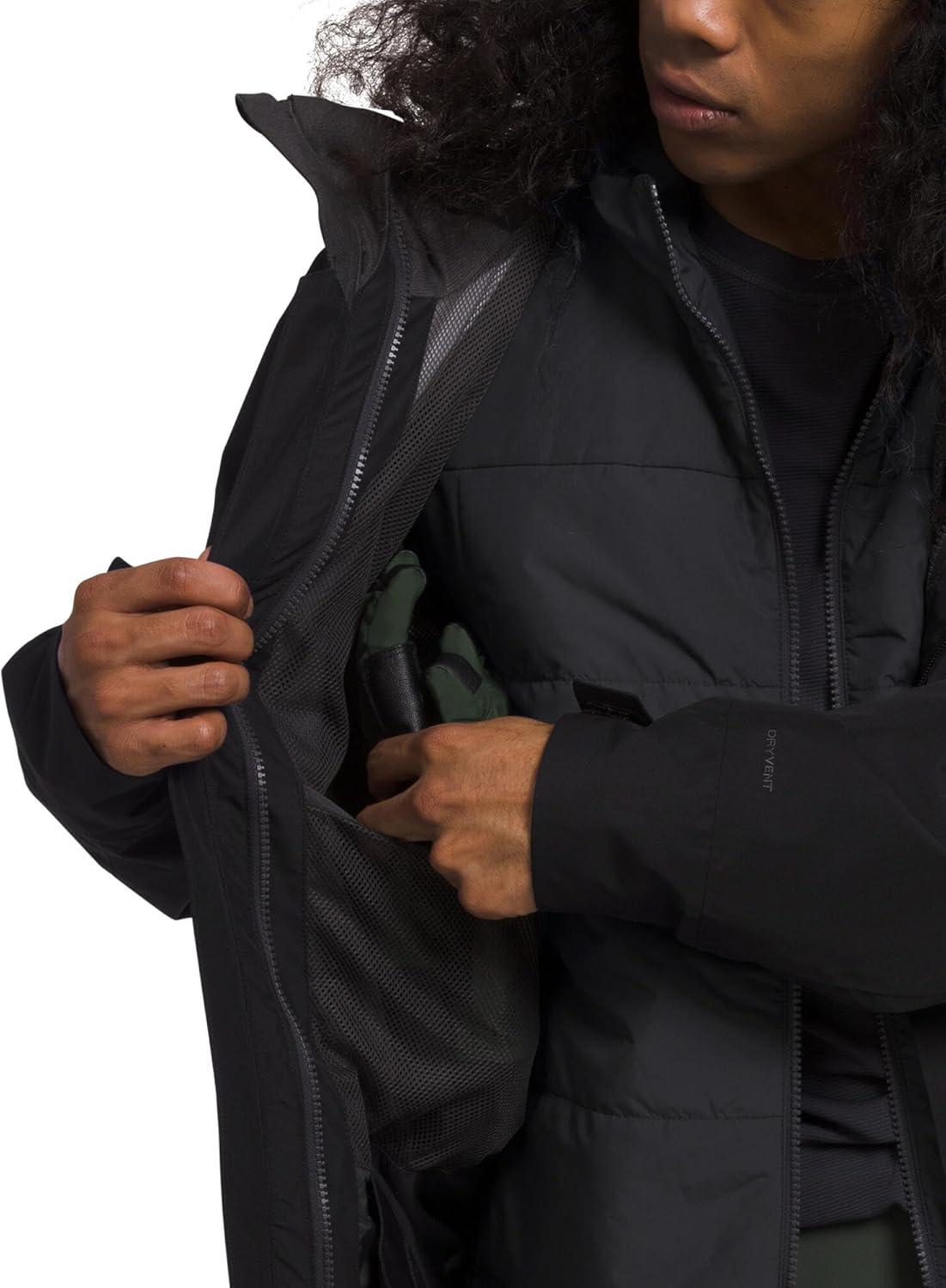 imageTHE NORTH FACE Mens Clement Triclimate Jacket Heatseeker Insulation amp Water Repellent Finish Helmet Compatible HoodTnf BlackAsphalt Greynpf