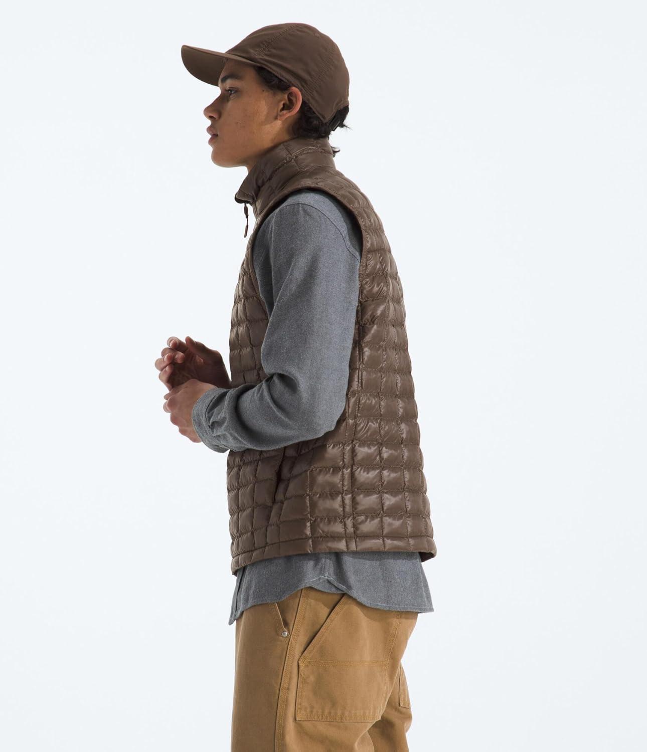 imageTHE NORTH FACE Mens Thermoball Vest Lightweight Zip Up Vest With Synthetic Insulation Wind Resistant amp Water RepellentSmokey Brown