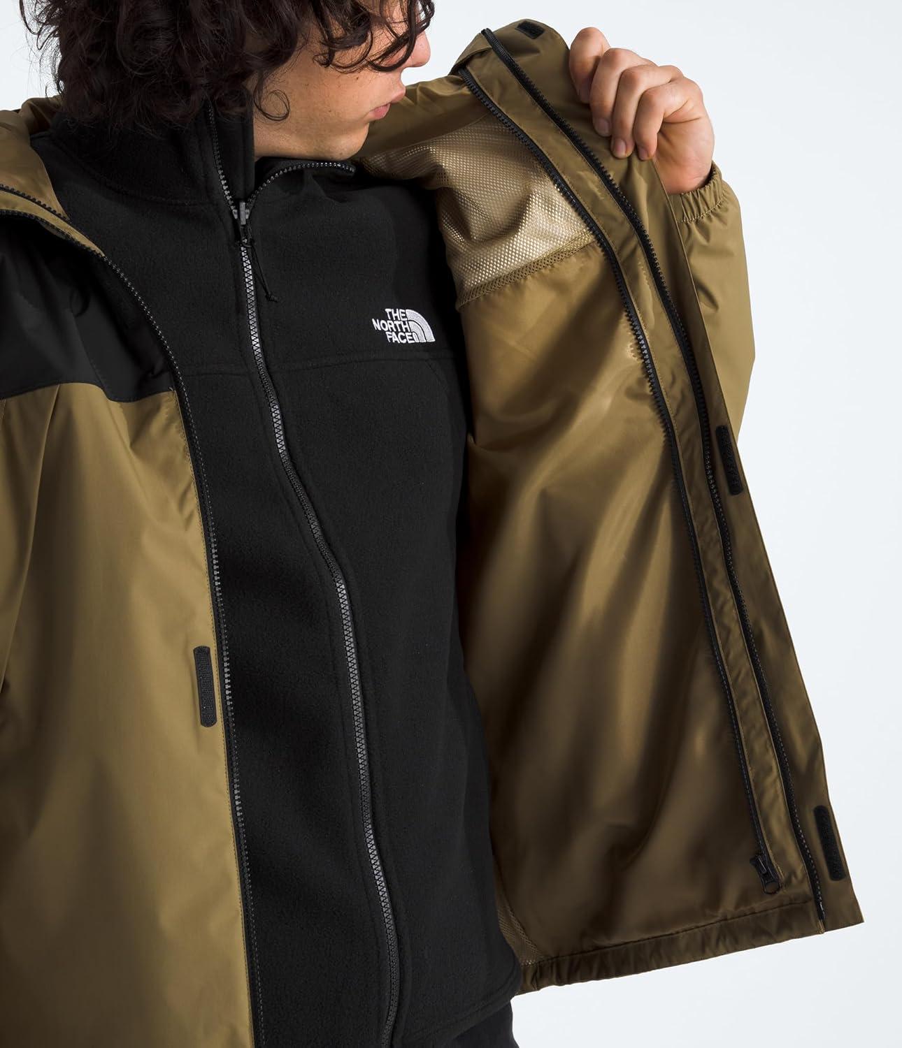 imageThe North Face Mens Antora Triclimate Jacket Waterproof Shell Warm Inner Fleece Layer Adjustable Hood with Drawcord CedarTNF Black Medium