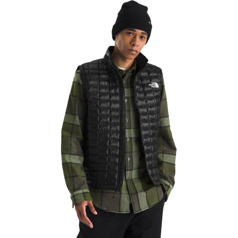 imageTHE NORTH FACE Mens Thermoball Vest Lightweight Zip Up Vest With Synthetic Insulation Wind Resistant amp Water RepellentTnf Black