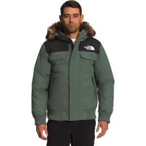 THE NORTH FACE Men’s McMurdo Bomber Jacket | Waterproof, Waterfowl Down Insulation, Hooded Jacket(Thyme/Tnf Black)