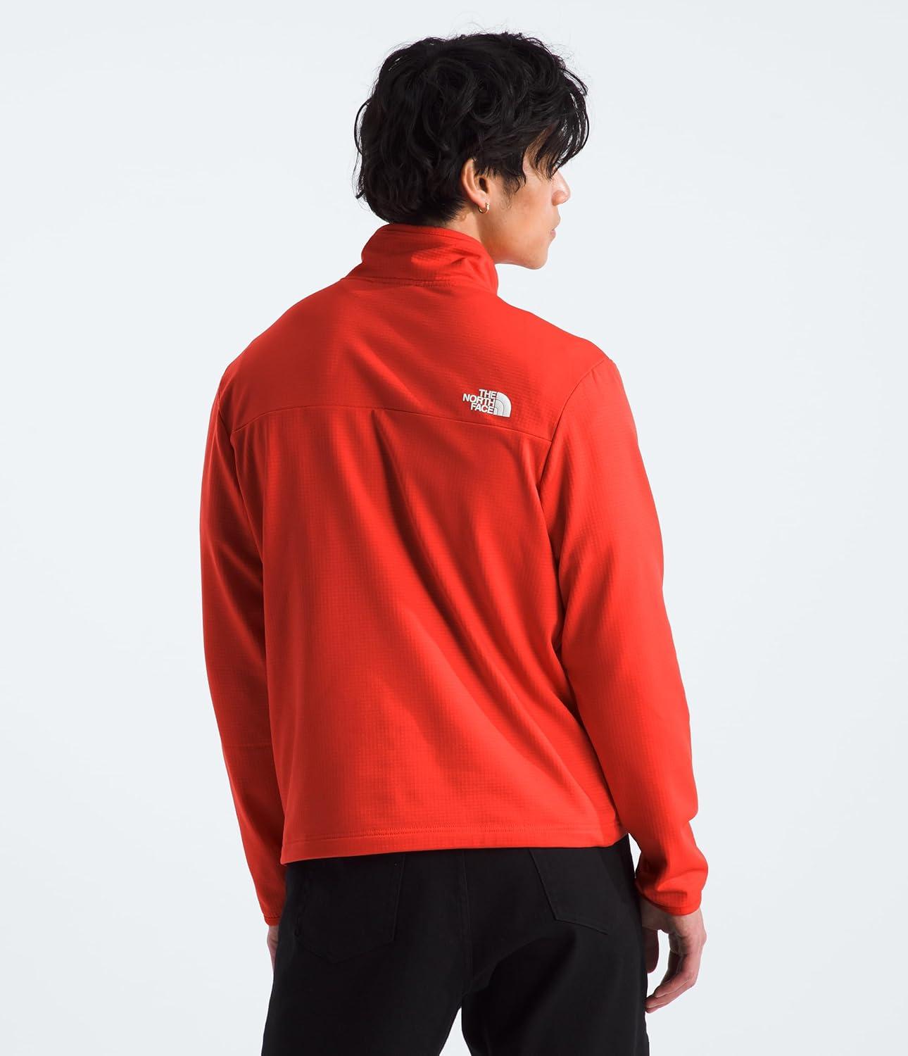 imageTHE NORTH FACE Mens Cedar Trail Grid Fleece 14 ZipCrimson Orange