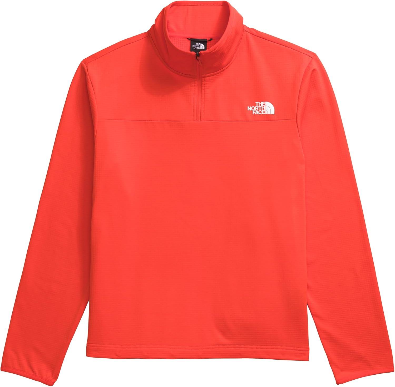 imageTHE NORTH FACE Mens Cedar Trail Grid Fleece 14 ZipCrimson Orange