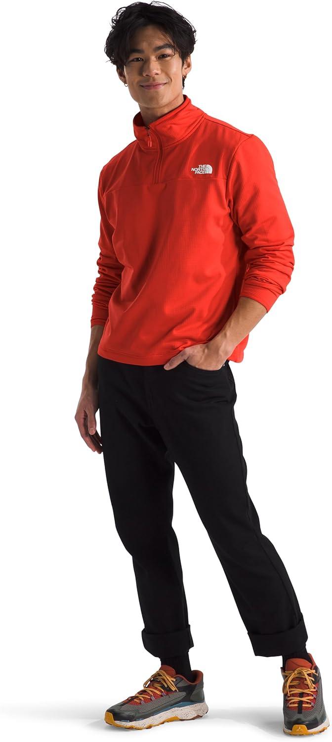 imageTHE NORTH FACE Mens Cedar Trail Grid Fleece 14 ZipCrimson Orange