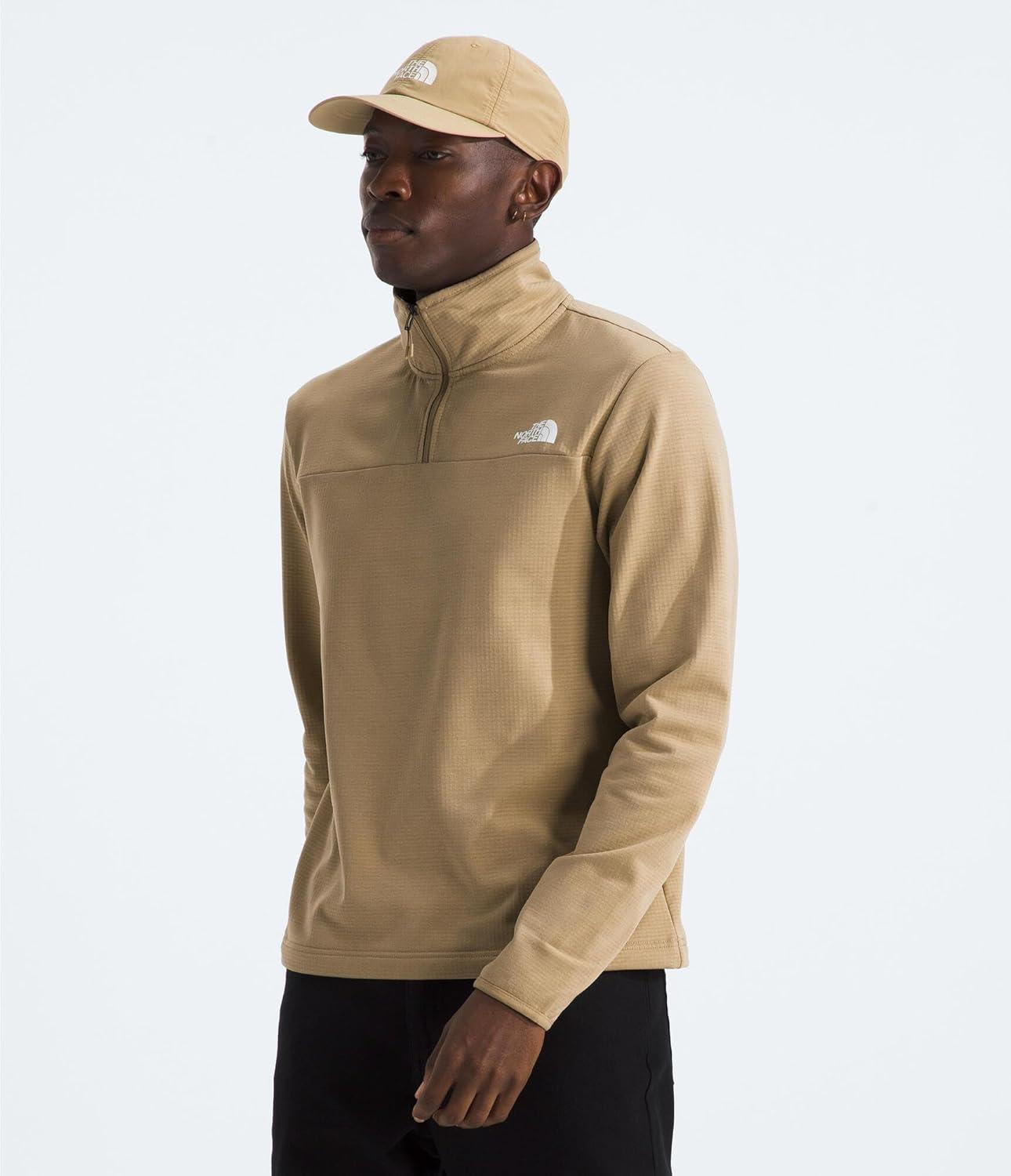 imageTHE NORTH FACE Mens Cedar Trail Grid Fleece 14 ZipKhaki Stone