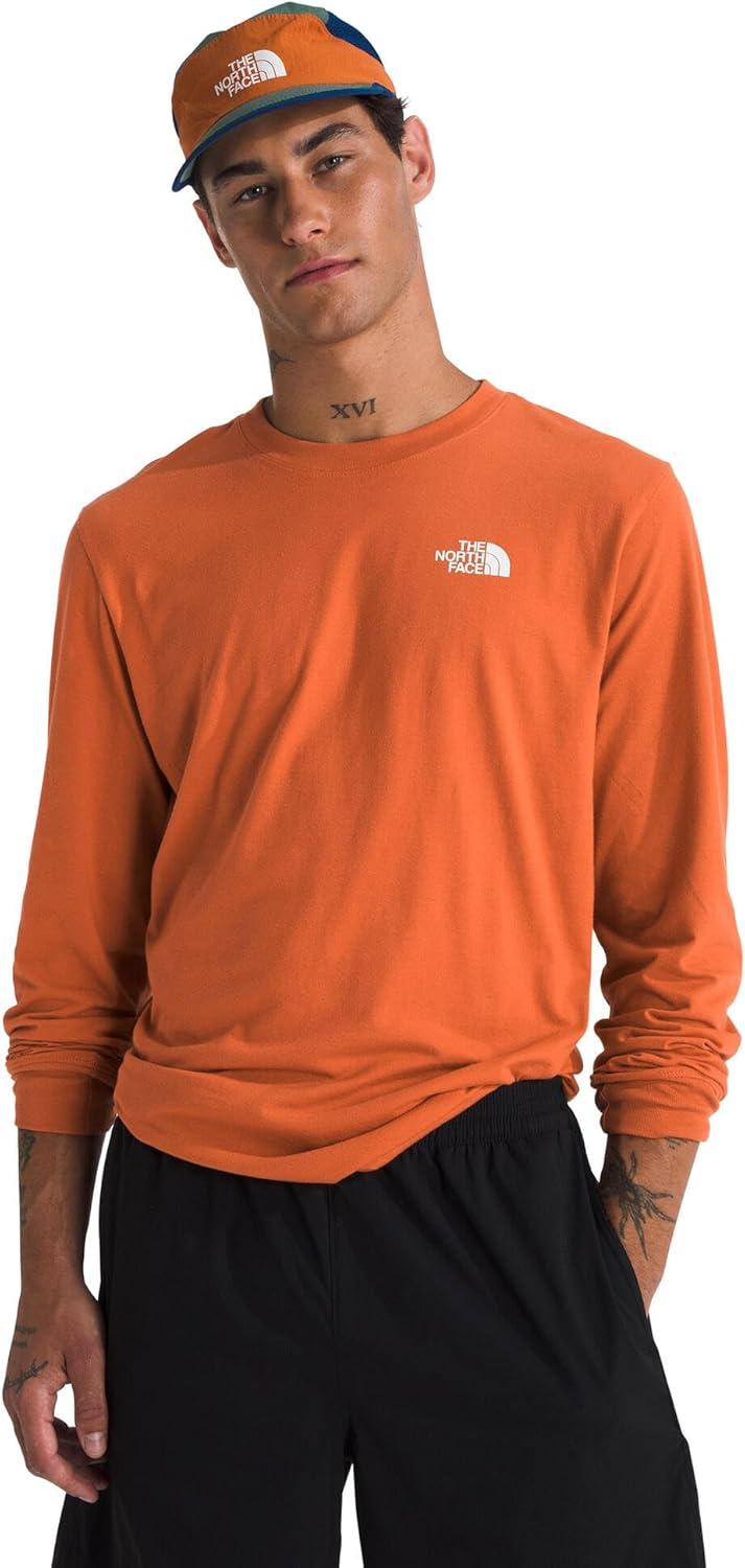 imageTHE NORTH FACE Mens Core Box Long Sleeve NSE Tee Tshirt With Ribbed Collar amp Cuffs for DurabilityIron Bronze