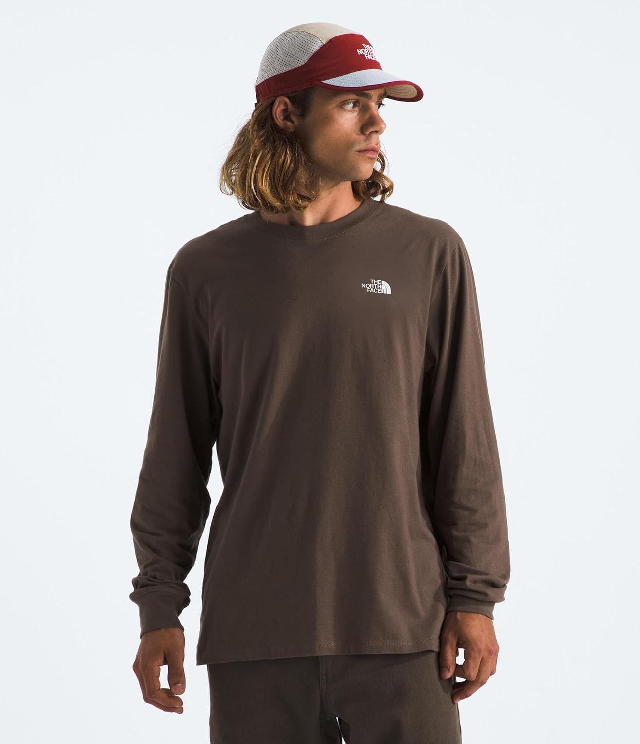 imageTHE NORTH FACE Mens Core Box Long Sleeve NSE Tee Tshirt With Ribbed Collar amp Cuffs for DurabilitySmokey Brown