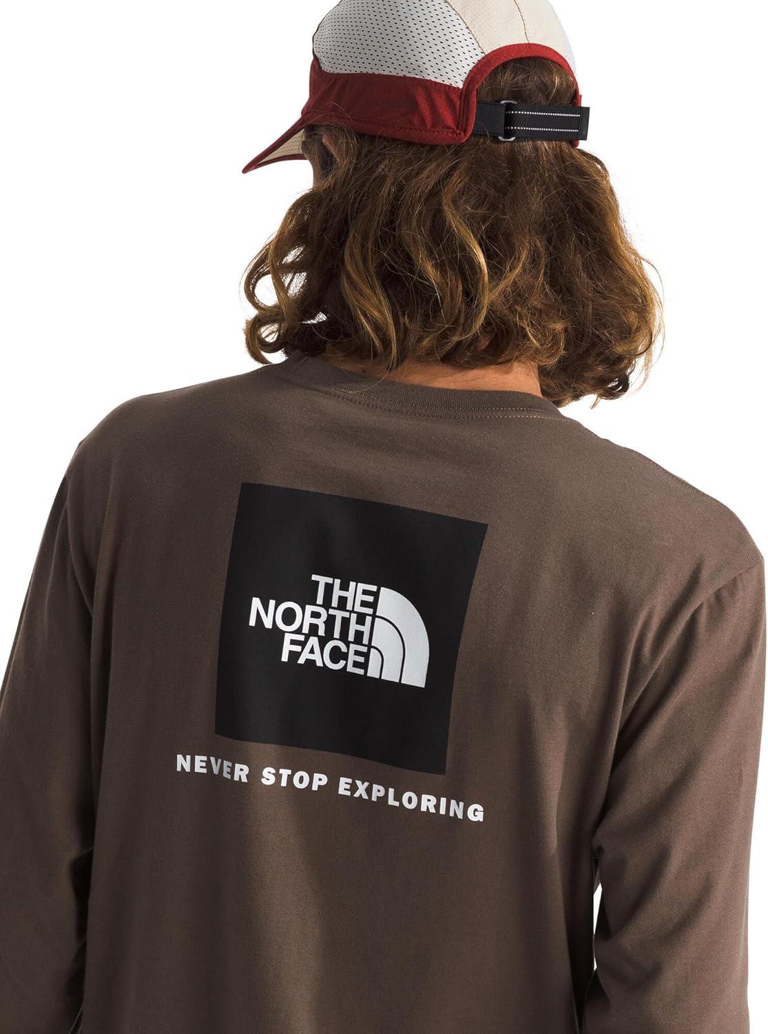 imageTHE NORTH FACE Mens Core Box Long Sleeve NSE Tee Tshirt With Ribbed Collar amp Cuffs for DurabilitySmokey Brown