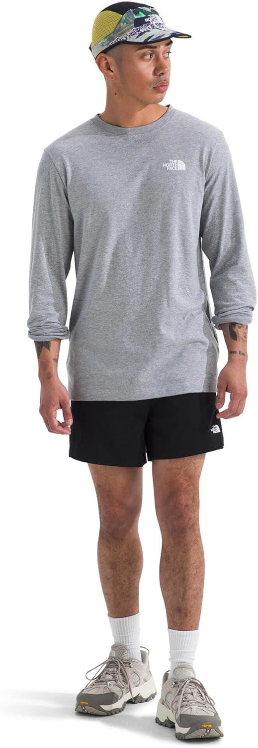 imageTHE NORTH FACE Mens Core Box Long Sleeve NSE Tee Tshirt With Ribbed Collar amp Cuffs for DurabilityTnf Pale Grey Heather