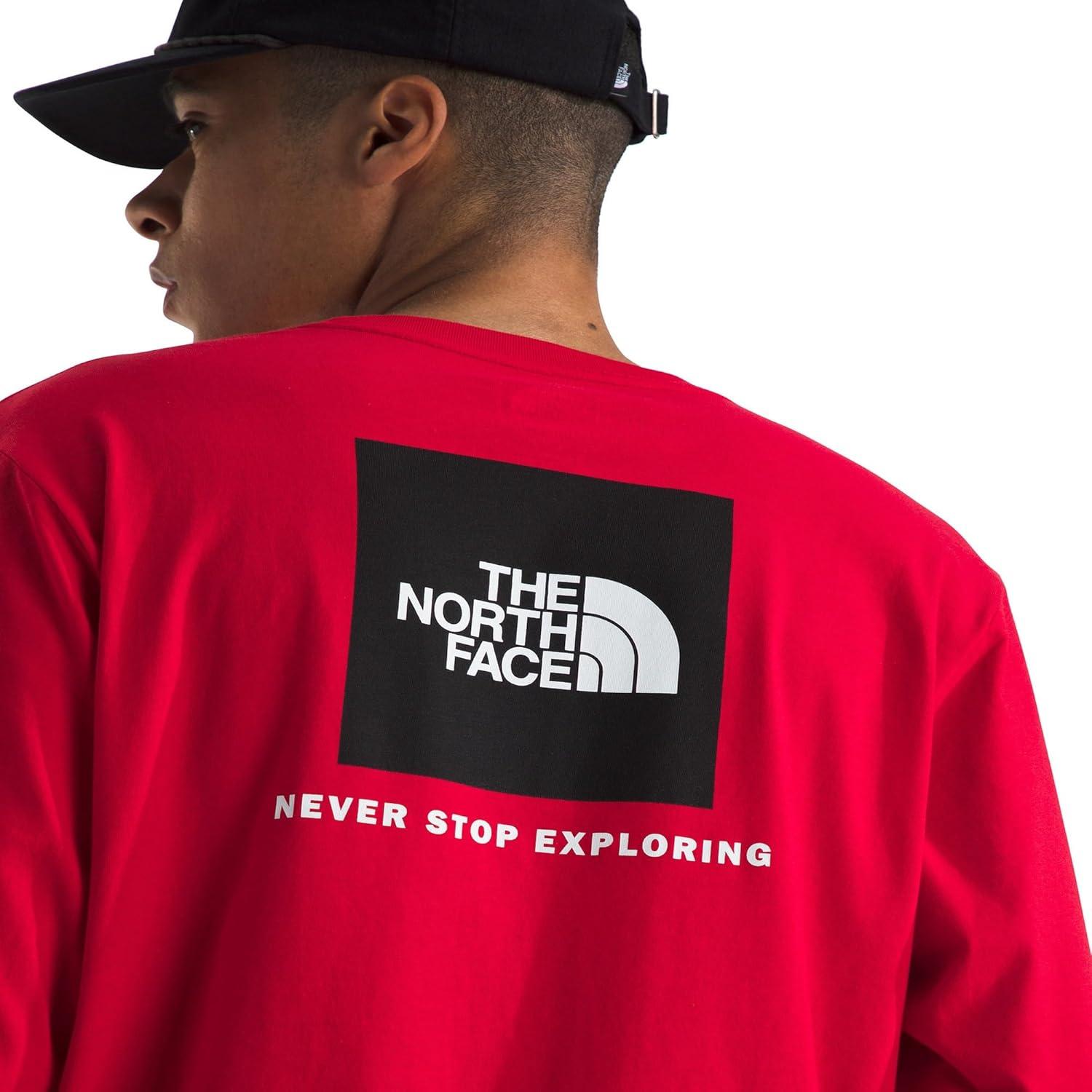 imageTHE NORTH FACE Mens Core Box Long Sleeve NSE Tee Tshirt With Ribbed Collar amp Cuffs for DurabilityTnf Red