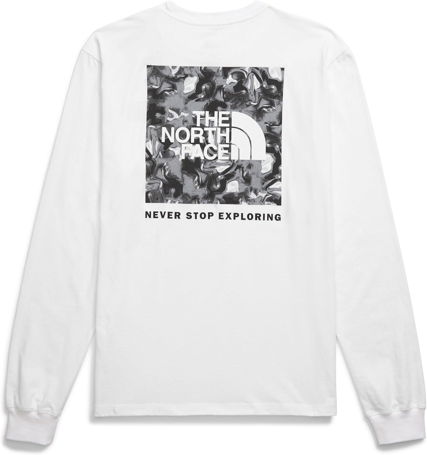 imageTHE NORTH FACE Mens Core Box Long Sleeve NSE Tee Tshirt With Ribbed Collar amp Cuffs for DurabilityTnf WhiteArt