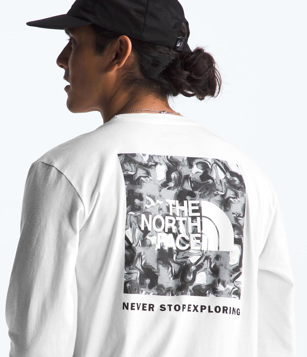 imageTHE NORTH FACE Mens Core Box Long Sleeve NSE Tee Tshirt With Ribbed Collar amp Cuffs for DurabilityTnf WhiteArt