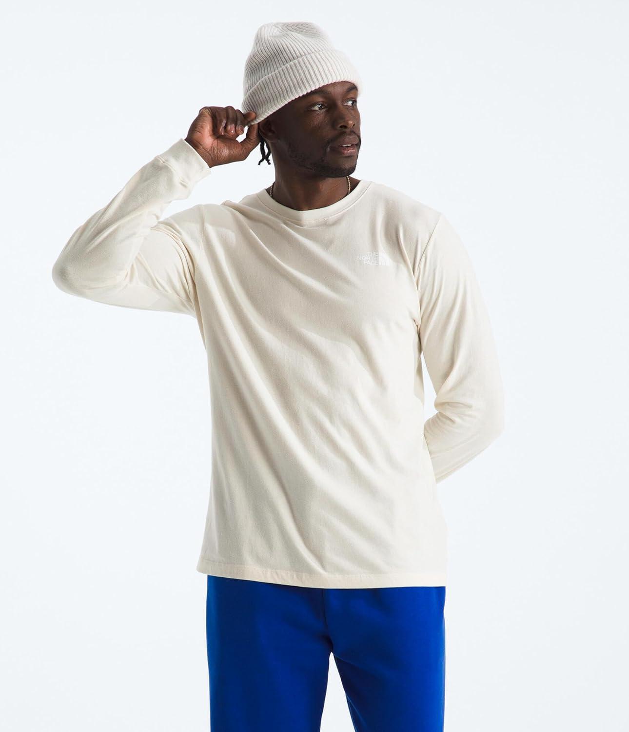 imageTHE NORTH FACE Mens Core Box Long Sleeve NSE Tee Tshirt With Ribbed Collar amp Cuffs for DurabilityWhite Dune