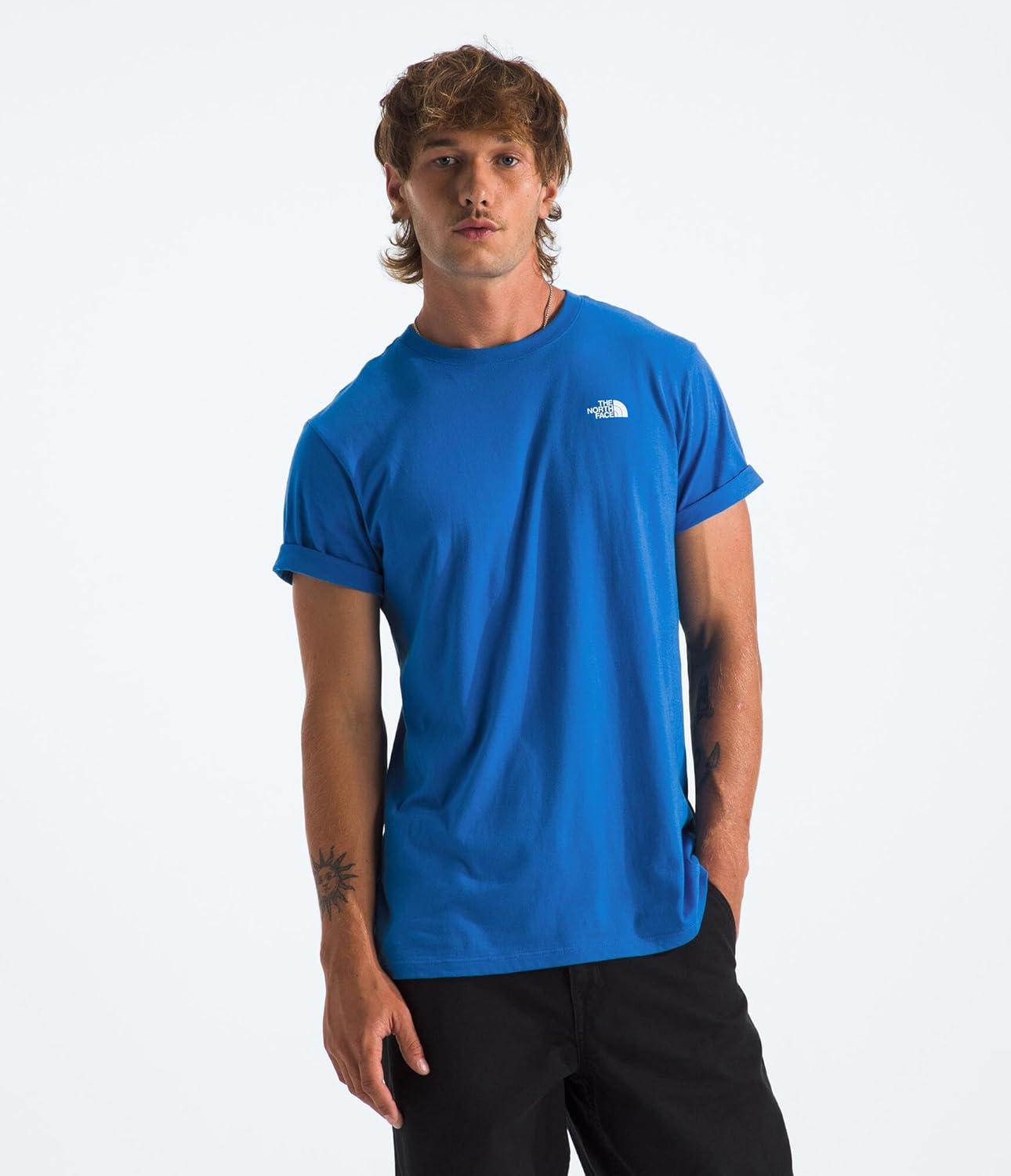 imageTHE NORTH FACE Mens Core Box NSE Short Sleeve Tee Branded Tshirt With a Ribbed CollarHero Blue