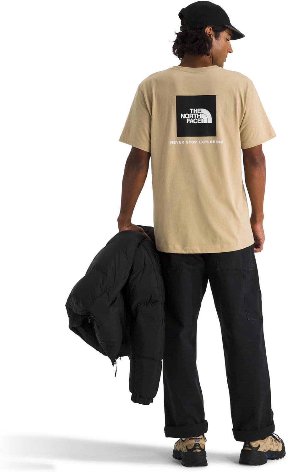 imageTHE NORTH FACE Mens Core Box NSE Short Sleeve Tee Branded Tshirt With a Ribbed CollarKhaki Stone