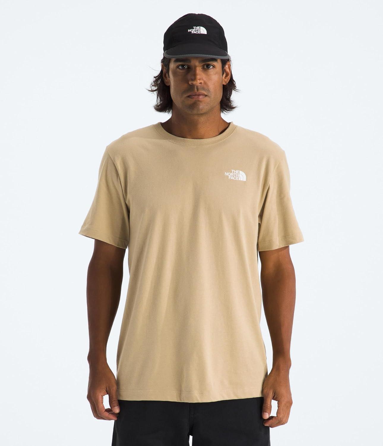 imageTHE NORTH FACE Mens Core Box NSE Short Sleeve Tee Branded Tshirt With a Ribbed CollarKhaki Stone