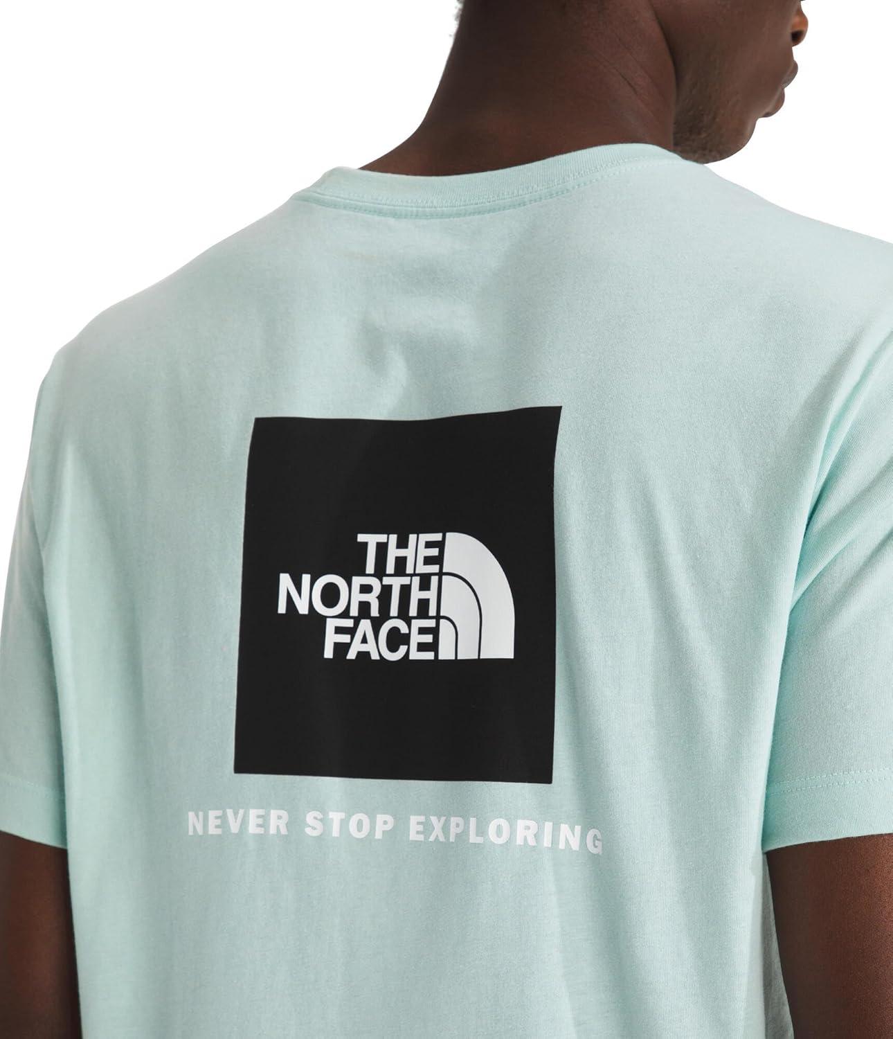 imageTHE NORTH FACE Mens Core Box NSE Short Sleeve Tee Branded Tshirt With a Ribbed CollarOpal Frost