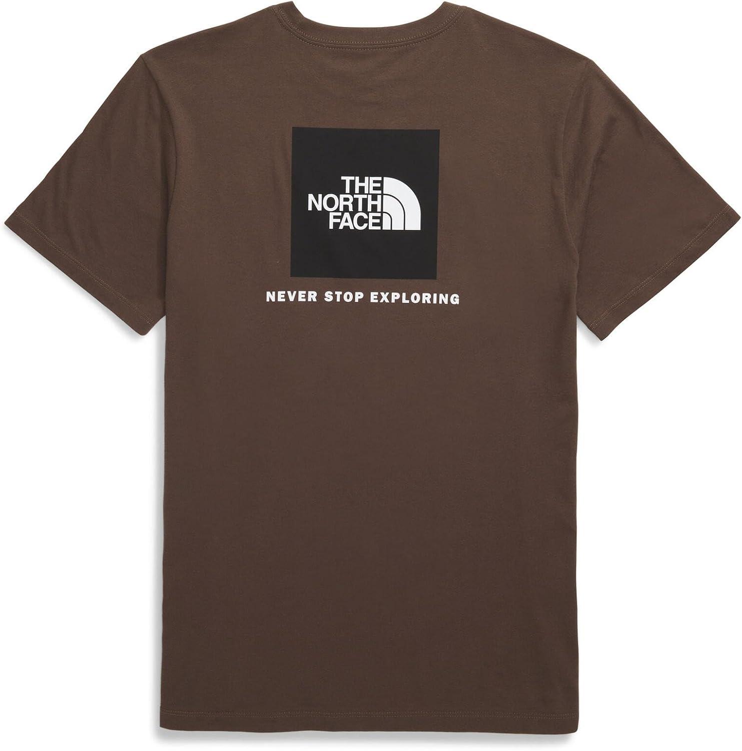 imageTHE NORTH FACE Mens Core Box NSE Short Sleeve Tee Branded Tshirt With a Ribbed CollarSmokey Brown