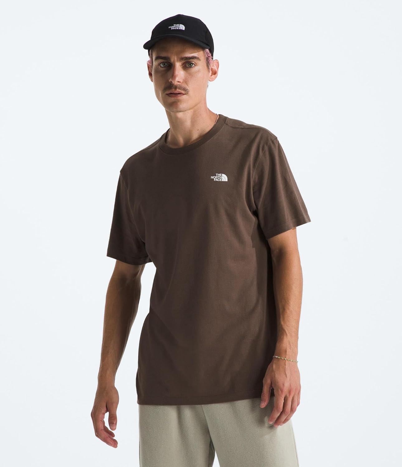 imageTHE NORTH FACE Mens Core Box NSE Short Sleeve Tee Branded Tshirt With a Ribbed CollarSmokey Brown