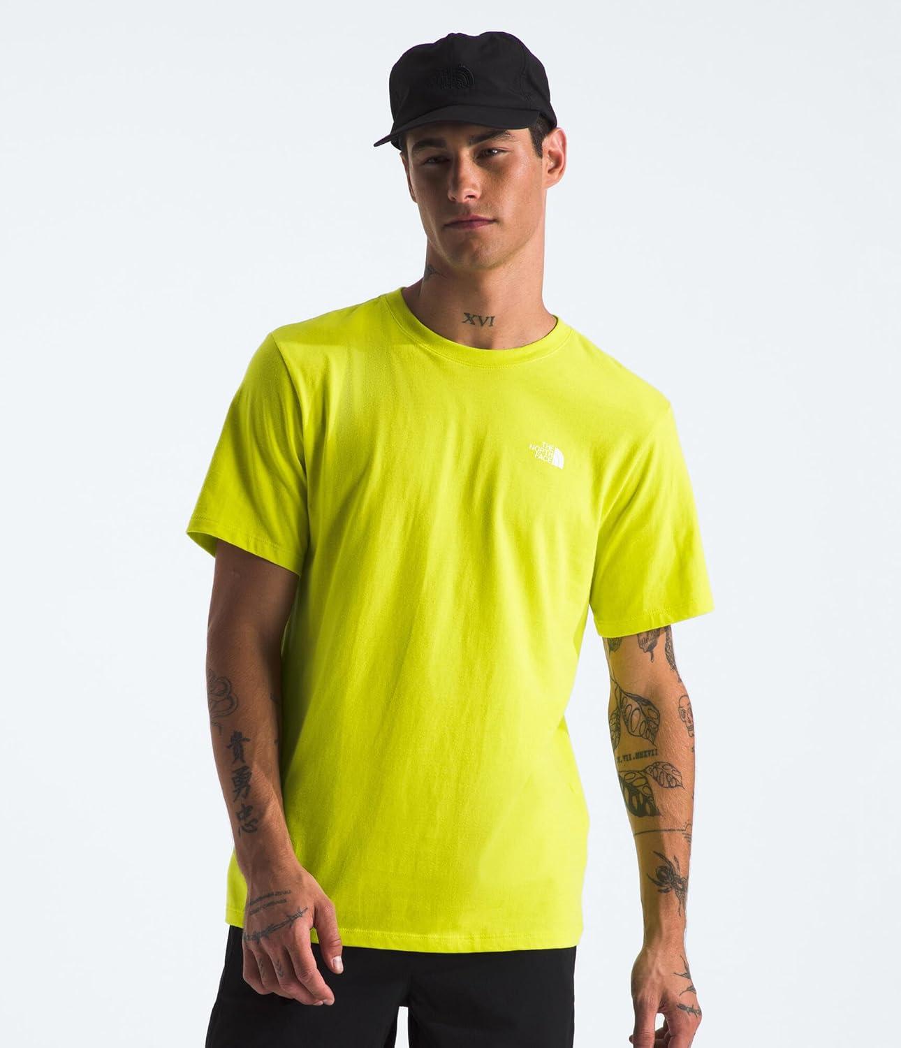 imageTHE NORTH FACE Mens Core Box NSE Short Sleeve Tee Branded Tshirt With a Ribbed CollarSulphur Spring Green