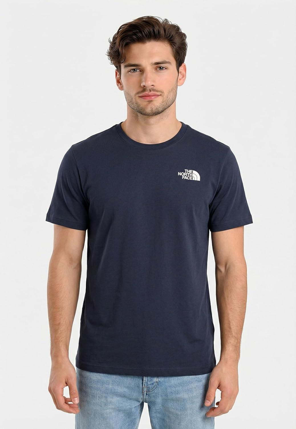 imageTHE NORTH FACE Mens Core Box NSE Short Sleeve Tee Branded Tshirt With a Ribbed CollarSummit Navy