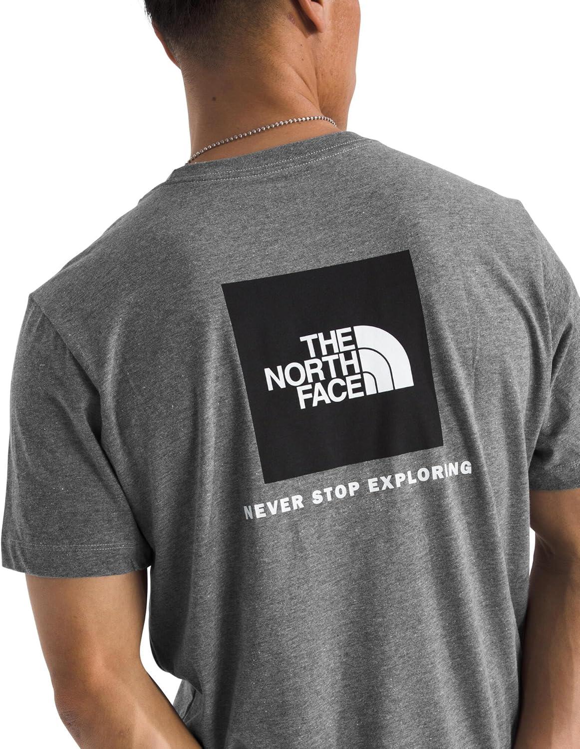 imageTHE NORTH FACE Mens Core Box NSE Short Sleeve Tee Branded Tshirt With a Ribbed CollarTnf Mid Grey Heather