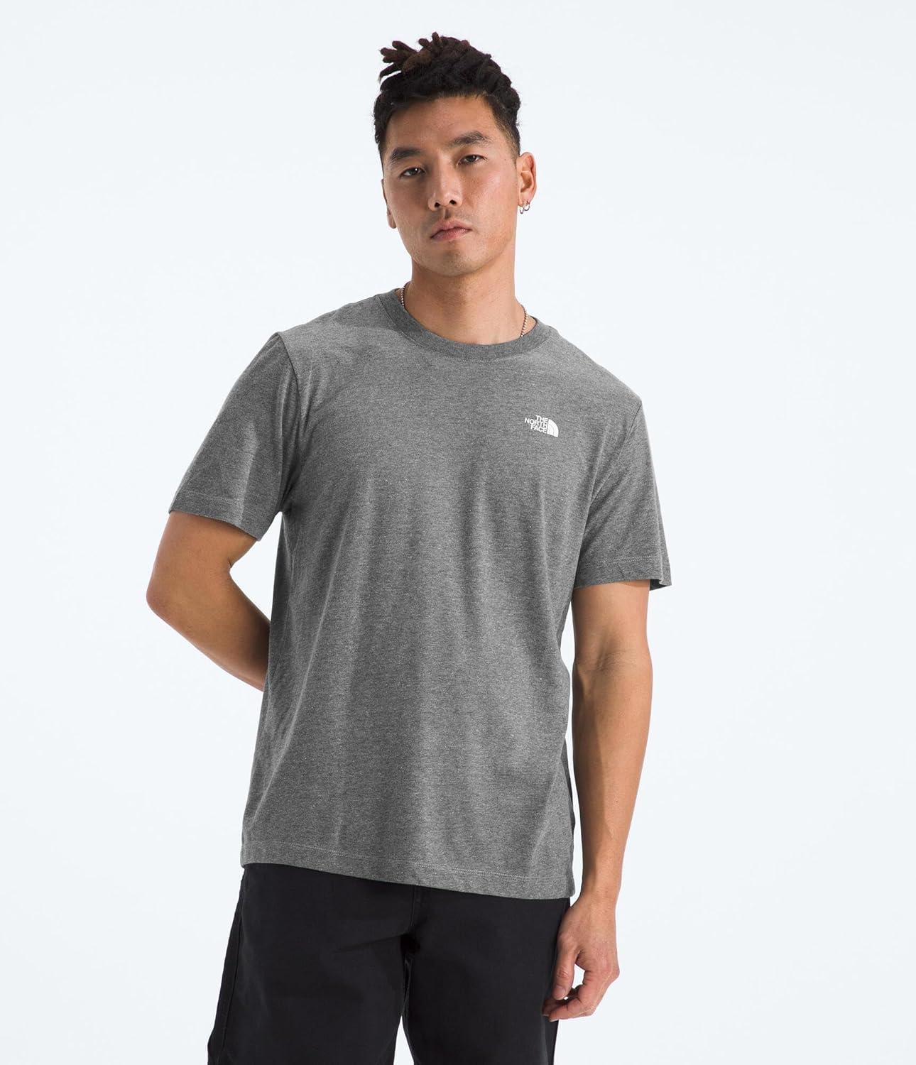 imageTHE NORTH FACE Mens Core Box NSE Short Sleeve Tee Branded Tshirt With a Ribbed CollarTnf Mid Grey Heather