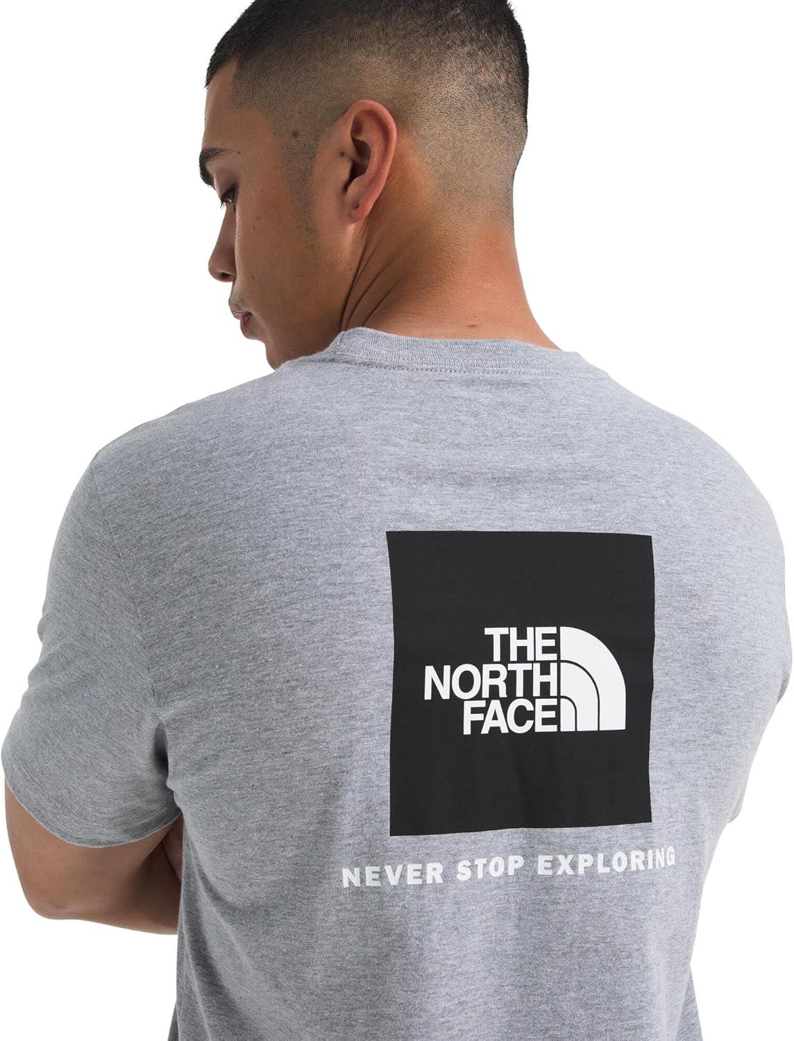 imageTHE NORTH FACE Mens Core Box NSE Short Sleeve Tee Branded Tshirt With a Ribbed CollarTnf Pale Grey Heather
