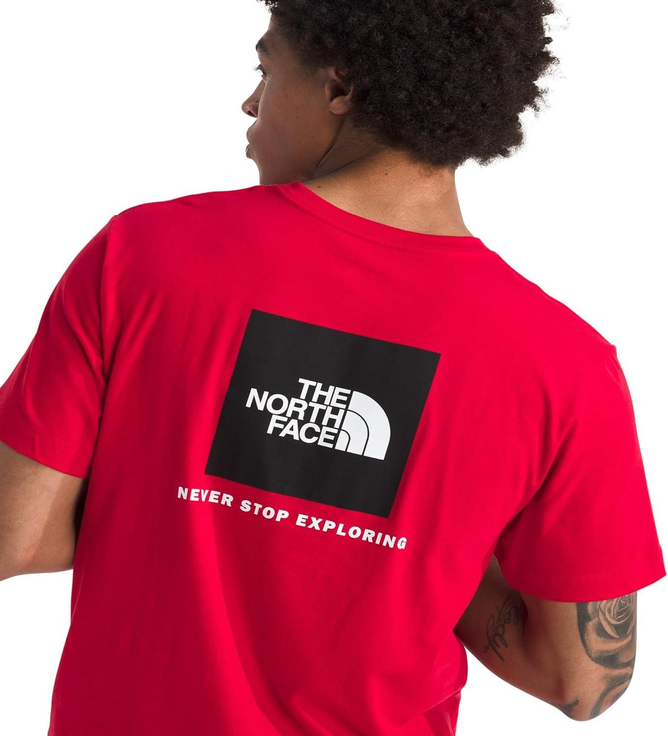 imageTHE NORTH FACE Mens Core Box NSE Short Sleeve Tee Branded Tshirt With a Ribbed CollarTnf Red