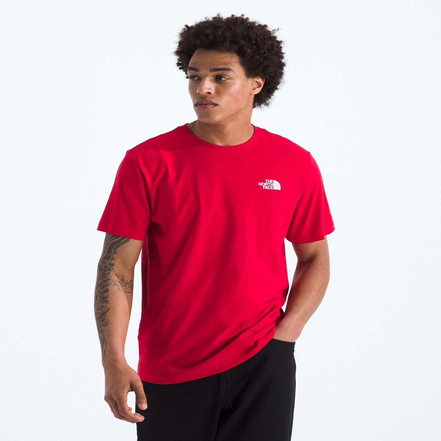 imageTHE NORTH FACE Mens Core Box NSE Short Sleeve Tee Branded Tshirt With a Ribbed CollarTnf Red