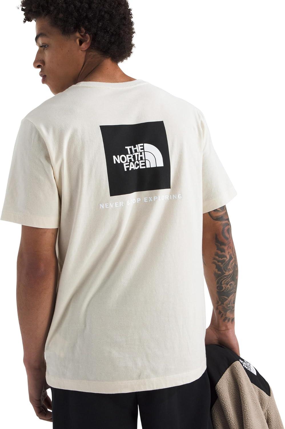 imageTHE NORTH FACE Mens Core Box NSE Short Sleeve Tee Branded Tshirt With a Ribbed CollarWhite Dune