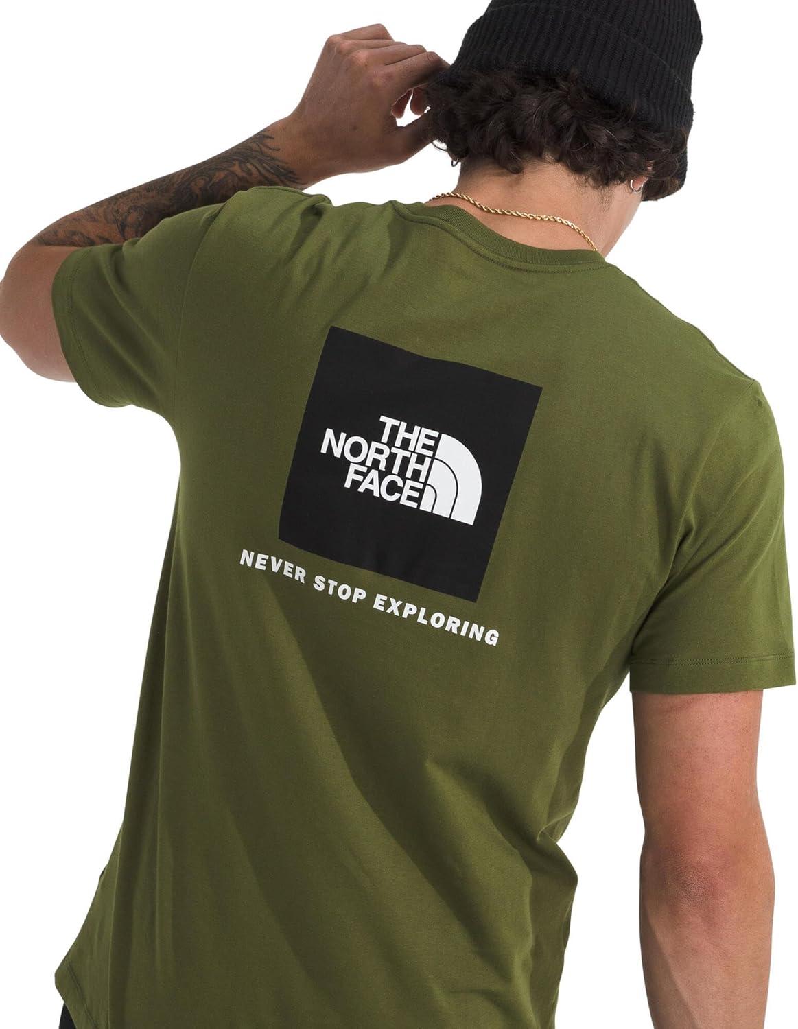 imageTHE NORTH FACE Mens Core Box NSE Short Sleeve Tee Branded Tshirt With a Ribbed CollarWoodland Green