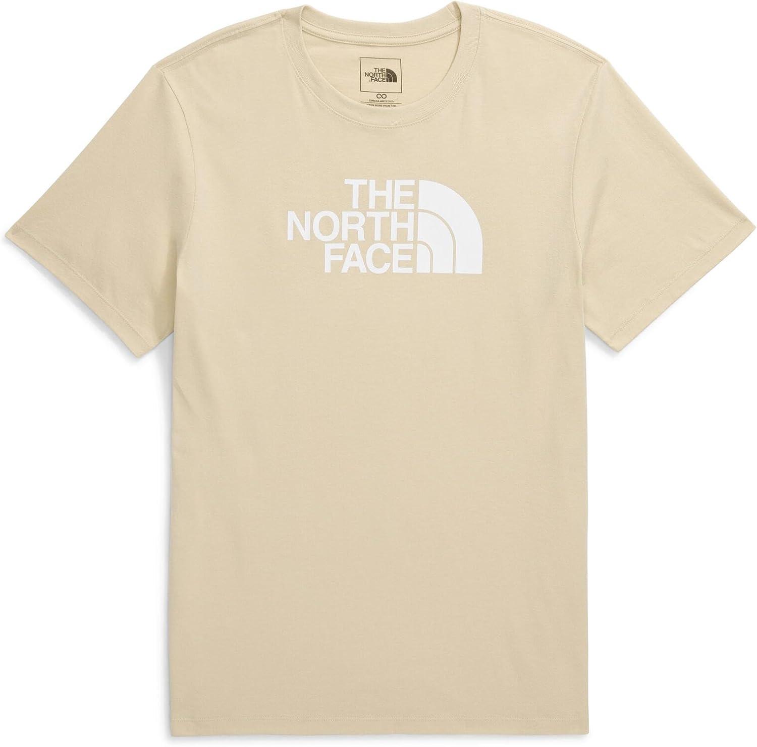 imageTHE NORTH FACE Mens Core Half Dome Shortsleeve Tee Regular Fit Cotton Shirt With Graphic Design amp Ribbed CollarGravelTnf White