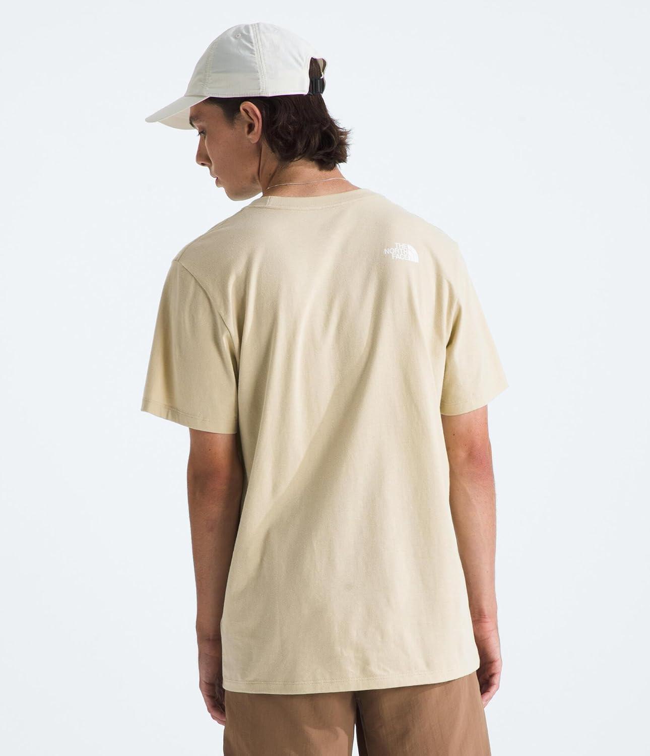 imageTHE NORTH FACE Mens Core Half Dome Shortsleeve Tee Regular Fit Cotton Shirt With Graphic Design amp Ribbed CollarGravelTnf White