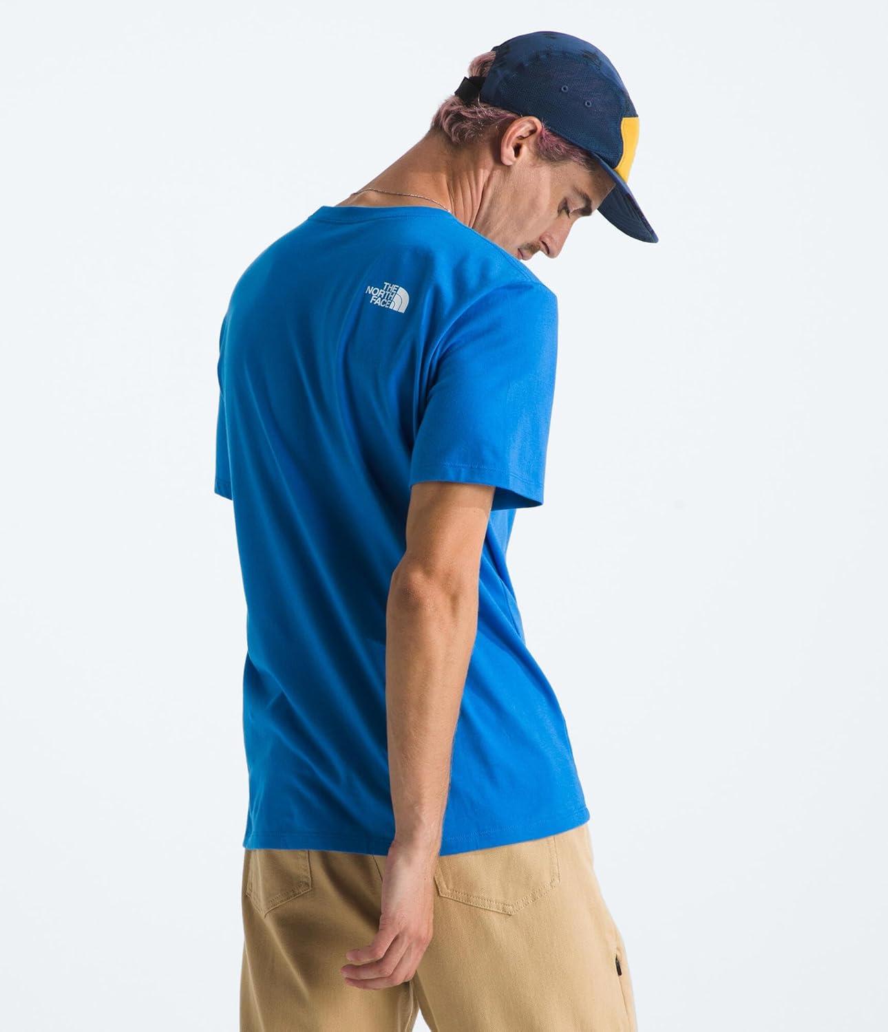 imageTHE NORTH FACE Mens Core Half Dome Shortsleeve Tee Regular Fit Cotton Shirt With Graphic Design amp Ribbed CollarHero BlueTnf White