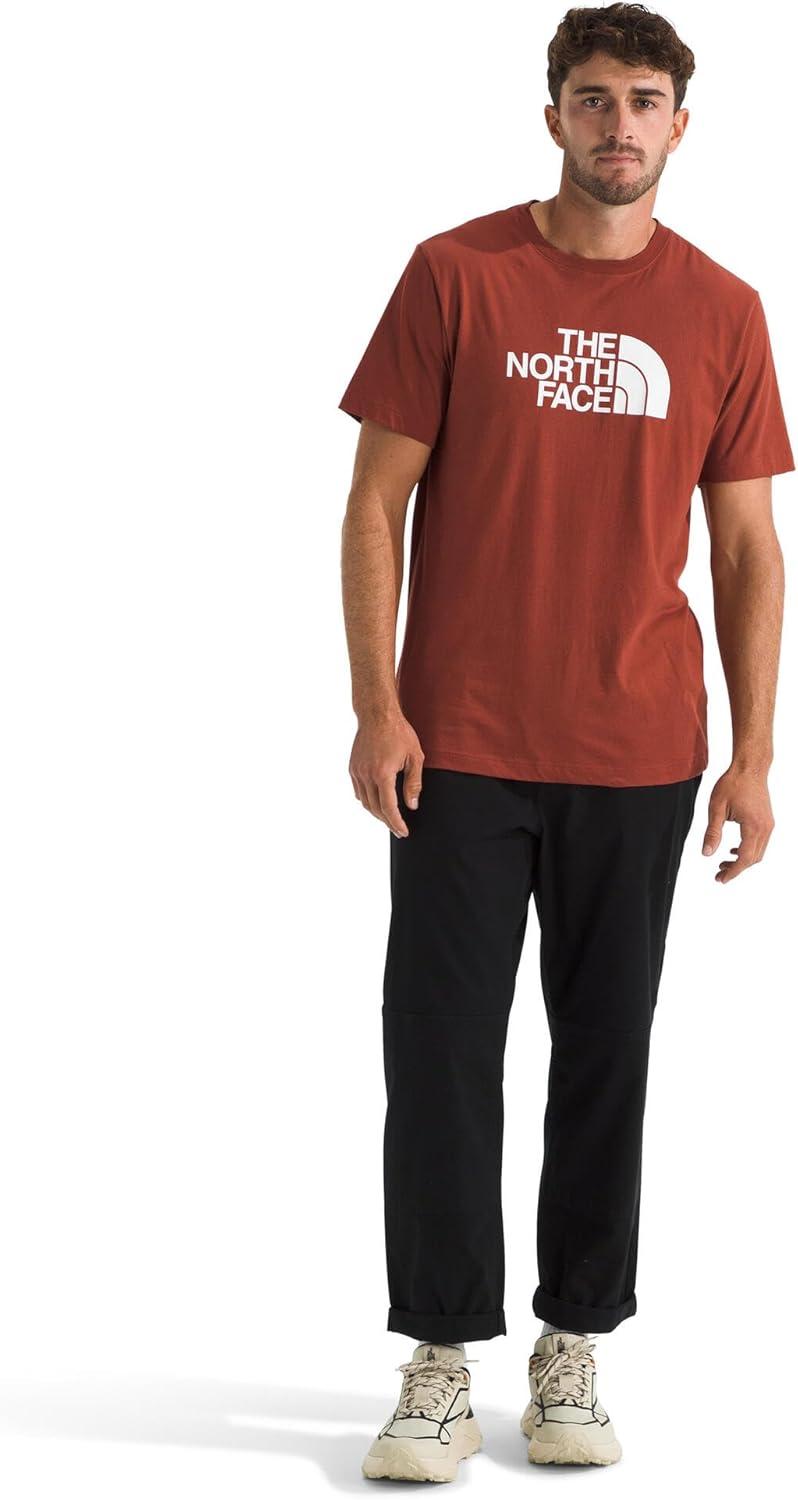 imageTHE NORTH FACE Mens Core Half Dome Shortsleeve Tee Regular Fit Cotton Shirt With Graphic Design amp Ribbed CollarIron Clay