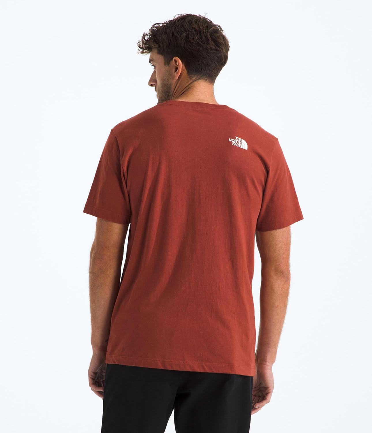 imageTHE NORTH FACE Mens Core Half Dome Shortsleeve Tee Regular Fit Cotton Shirt With Graphic Design amp Ribbed CollarIron Clay