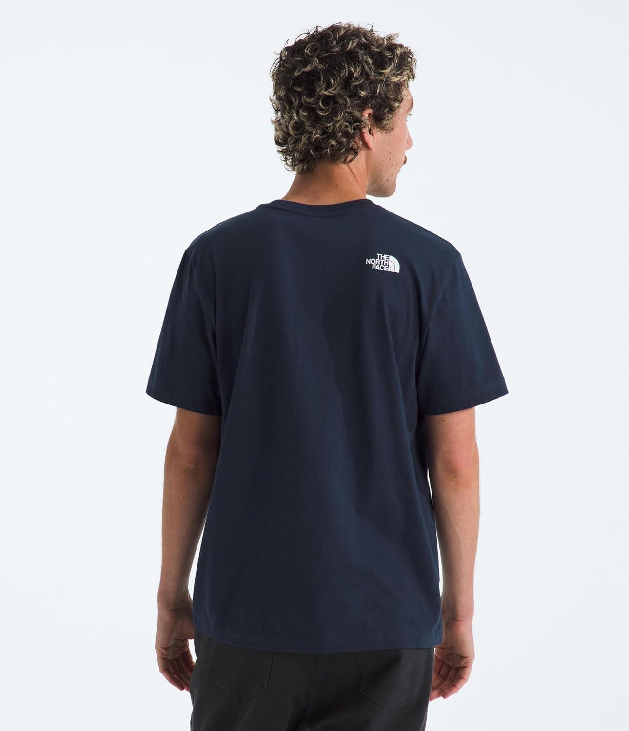 imageTHE NORTH FACE Mens Core Half Dome Shortsleeve Tee Regular Fit Cotton Shirt With Graphic Design amp Ribbed CollarSummit NavyTnf White