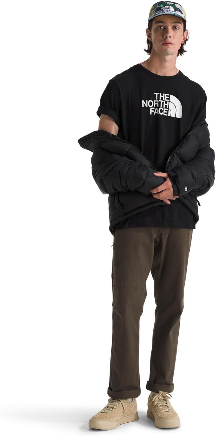 imageTHE NORTH FACE Mens Core Half Dome Shortsleeve Tee Regular Fit Cotton Shirt With Graphic Design amp Ribbed CollarTnf BlackTnf White