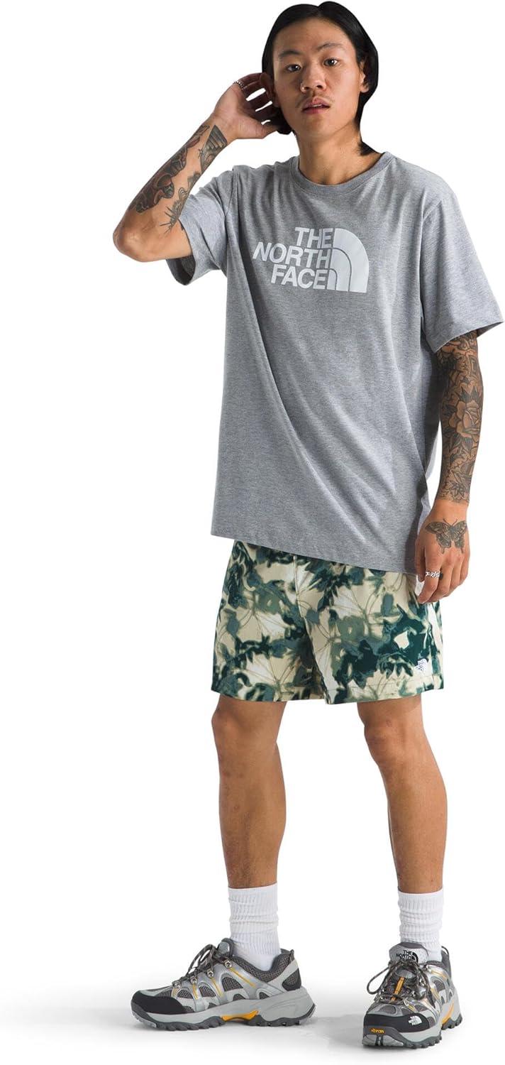 imageTHE NORTH FACE Mens Core Half Dome Shortsleeve Tee Regular Fit Cotton Shirt With Graphic Design amp Ribbed CollarTnf Pale Grey HeatherTnf White