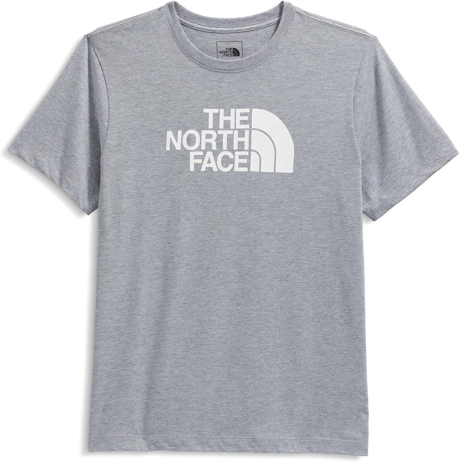 imageTHE NORTH FACE Mens Core Half Dome Shortsleeve Tee Regular Fit Cotton Shirt With Graphic Design amp Ribbed CollarTnf Pale Grey HeatherTnf White