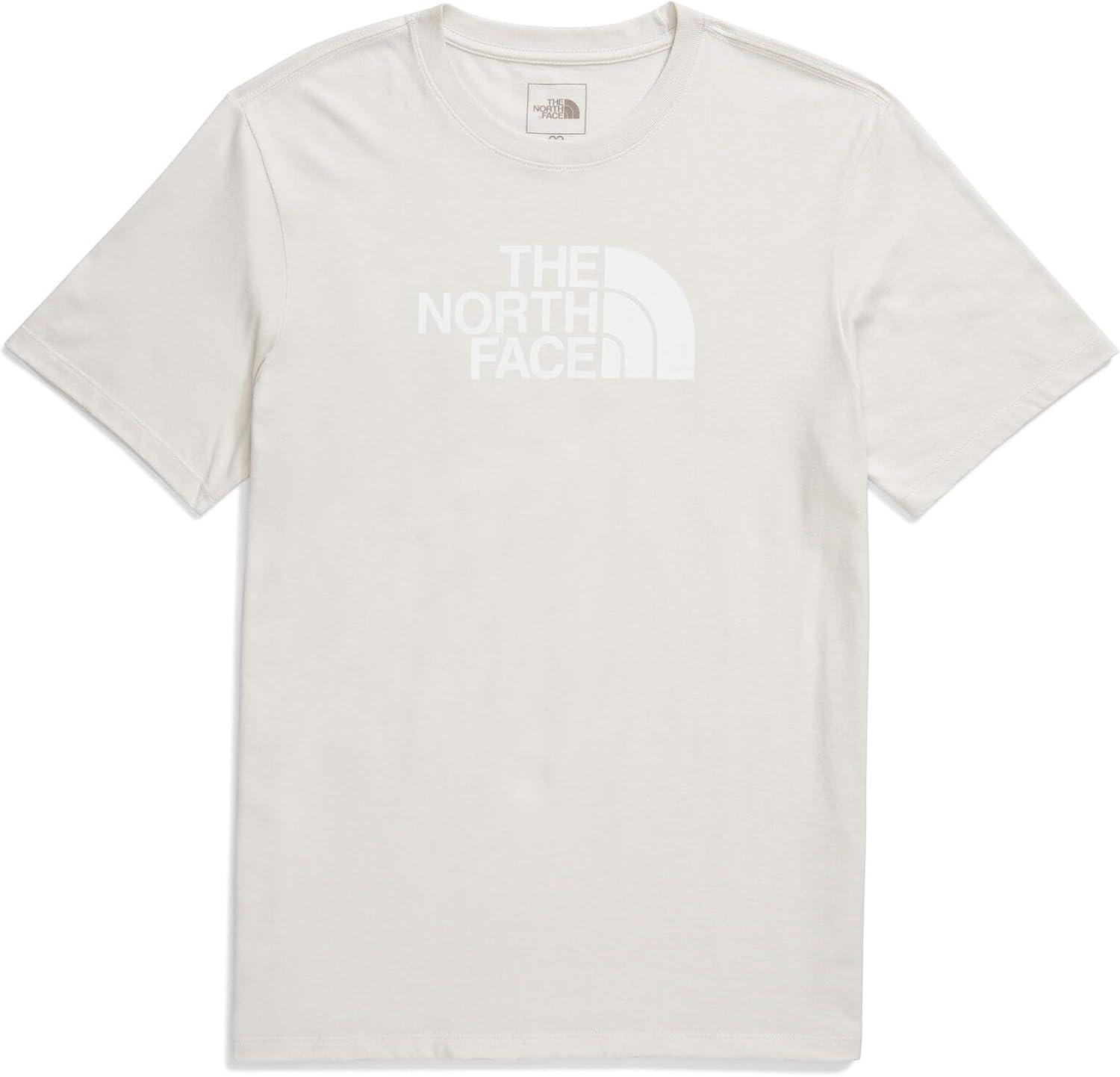 imageTHE NORTH FACE Mens Core Half Dome Shortsleeve Tee Regular Fit Cotton Shirt With Graphic Design amp Ribbed CollarWhite DuneTnf White