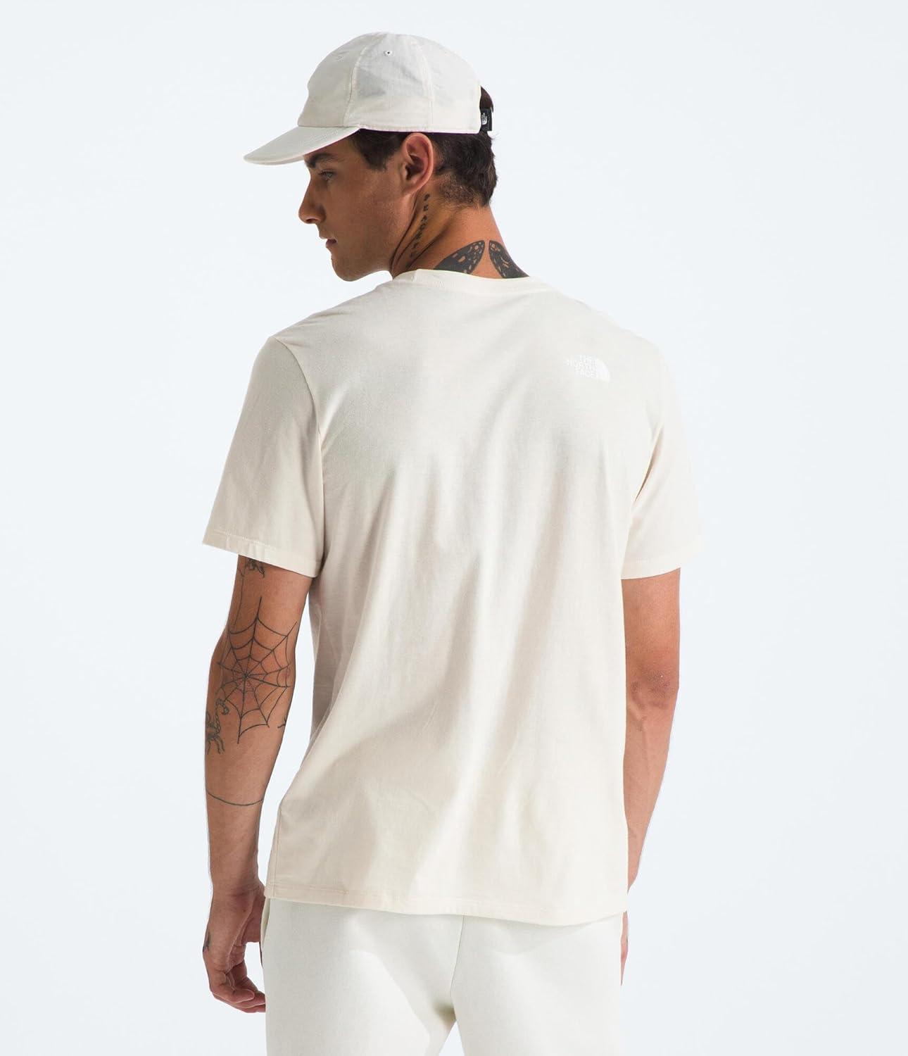 imageTHE NORTH FACE Mens Core Half Dome Shortsleeve Tee Regular Fit Cotton Shirt With Graphic Design amp Ribbed CollarWhite DuneTnf White