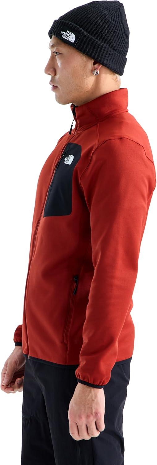 imageTHE NORTH FACE Mens Crest Full Zip Jacket Water Repellent Fleece Coat Double Layer Stand Collar amp Zip Hand PocketsIron ClayTnf Black