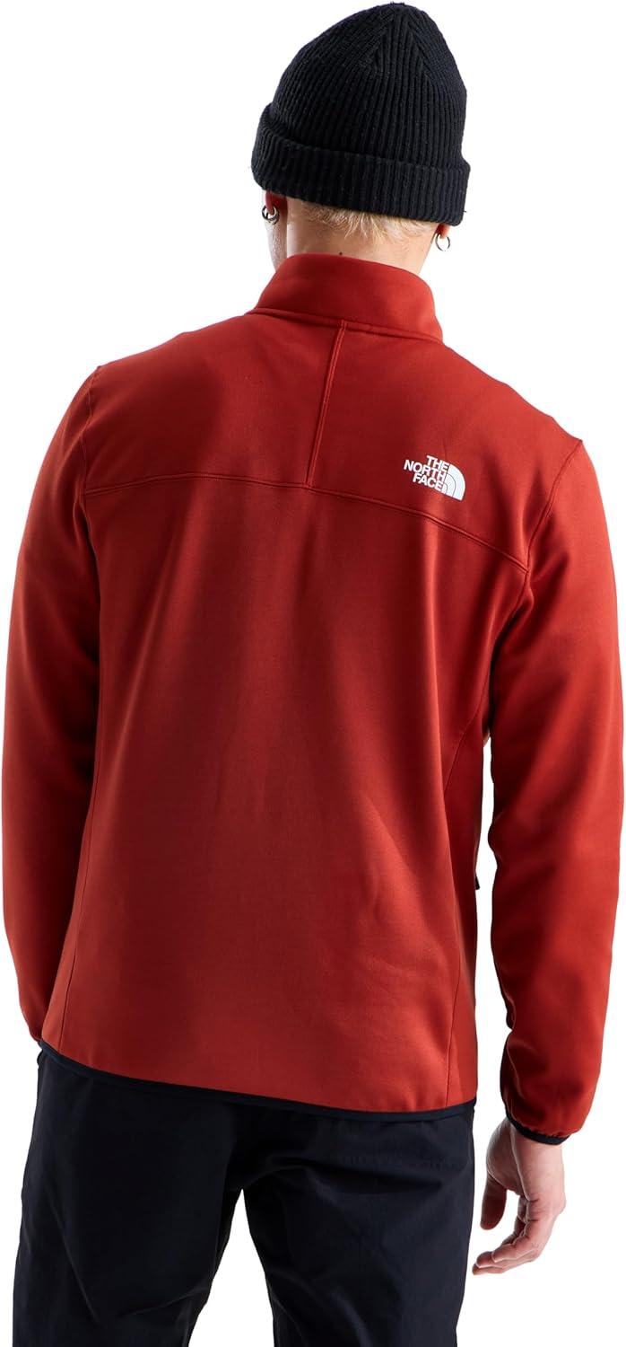 imageTHE NORTH FACE Mens Crest Full Zip Jacket Water Repellent Fleece Coat Double Layer Stand Collar amp Zip Hand PocketsIron ClayTnf Black