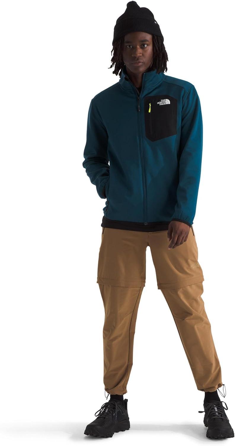 imageTHE NORTH FACE Mens Crest Full Zip Jacket Water Repellent Fleece Coat Double Layer Stand Collar amp Zip Hand PocketsMidnight PetrolTnf Black