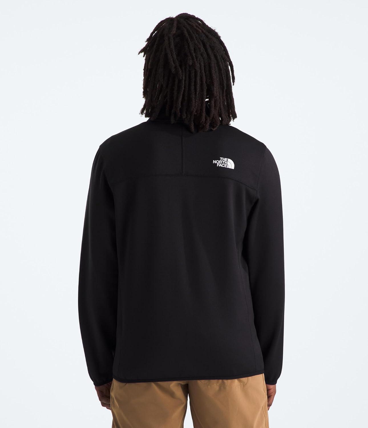 imageTHE NORTH FACE Mens Crest Full Zip Jacket Water Repellent Fleece Coat Double Layer Stand Collar amp Zip Hand PocketsTnf Black